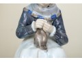 Vintage ROYAL COPENHAGEN 1317 Woman KNITTING / Sewing Bentner Porcelain Figurine