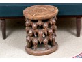 African Hand-Carved Wood Stacked Elephant Taboret