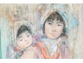 Edna Hibel (American, 1917-2014) Oil On Board, Asian Children