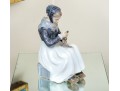 Vintage ROYAL COPENHAGEN 1317 Woman KNITTING / Sewing Bentner Porcelain Figurine