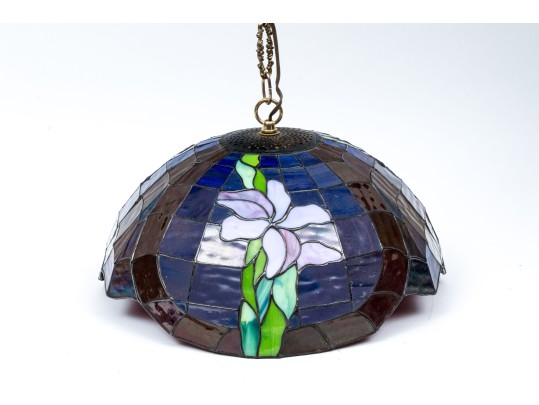 Stained Glass Hanging Lamp, Floral Motif