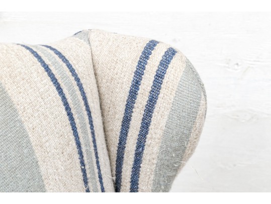 Vintage Upholstered Small Scale Wing Chair