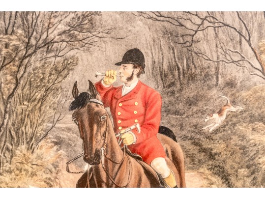 Pair Of Antique English Hunt Prints