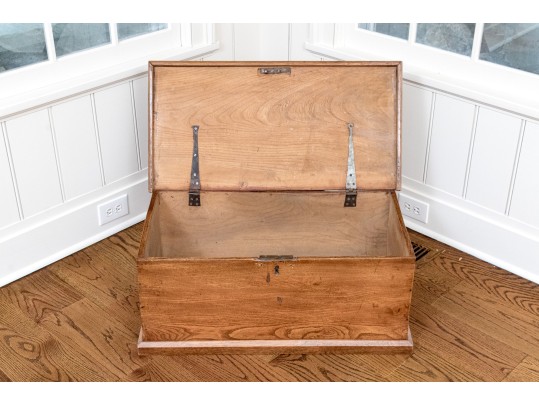 Antique Oak And Iron Blanket Chest