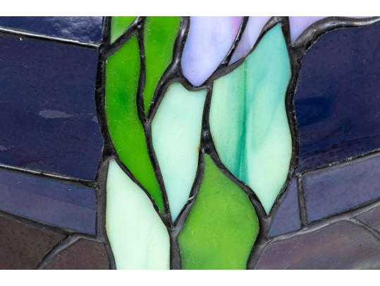 Stained Glass Hanging Lamp, Floral Motif