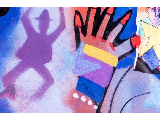 Pair Of Framed Surreal Decorative Color Prints