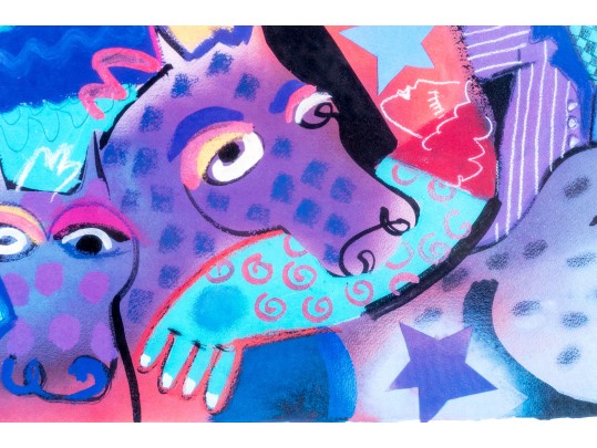 Pair Of Framed Surreal Decorative Color Prints