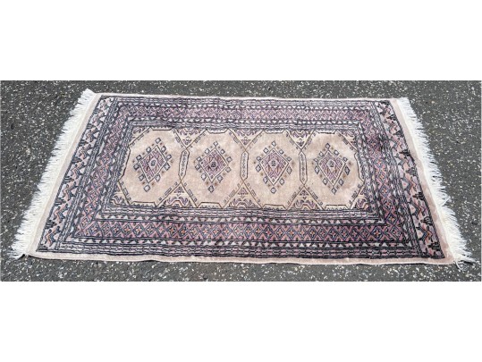 Vintage Hand-Knotted Bukhara Carpet 32