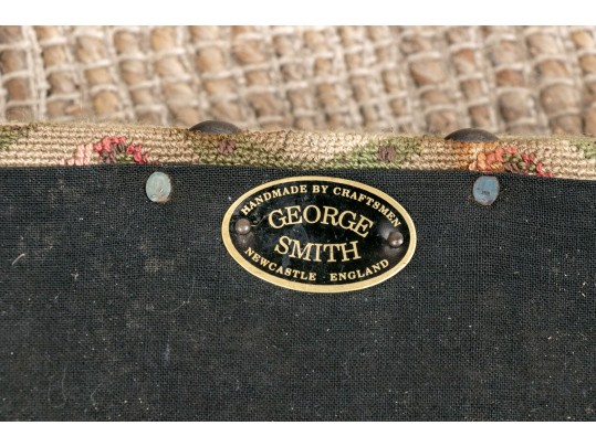 Vintage Upholstered Hand Crafted Footstool By George Smith England