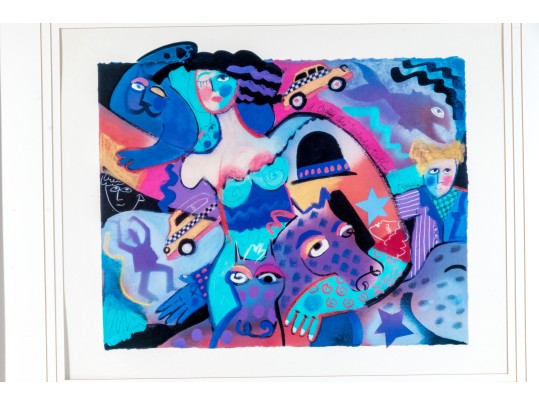 Pair Of Framed Surreal Decorative Color Prints