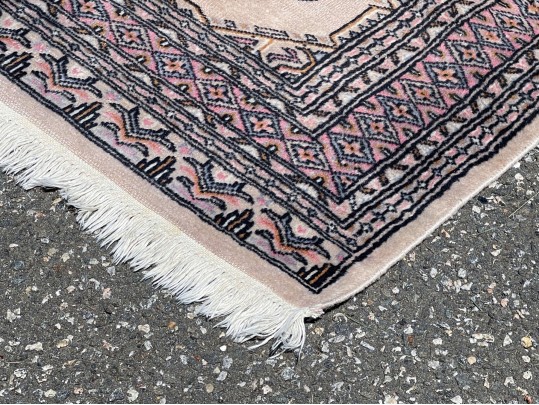Vintage Hand-Knotted Bukhara Carpet 32