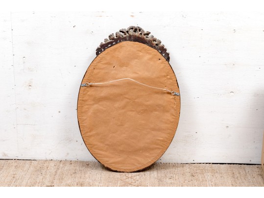 Vintage Adams Style Wood And Gesso Ovasl Mirror