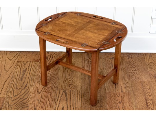 Vintage (Baker?) Parquetry Top Butlers Table