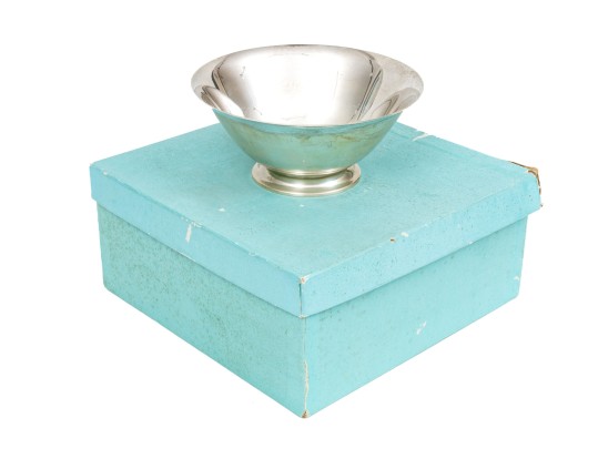 Tiffany & Co. Sterling Silver Handsome Traditional Revere Style Footed Bowl, With Box