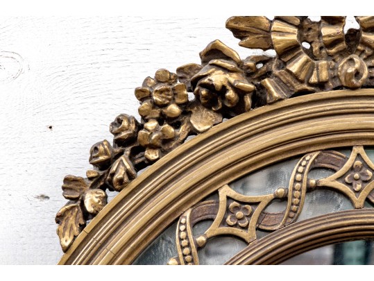 Vintage Adams Style Wood And Gesso Ovasl Mirror