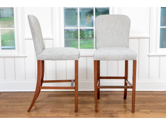 Set Of Three Custom Upholstered Bar Stools