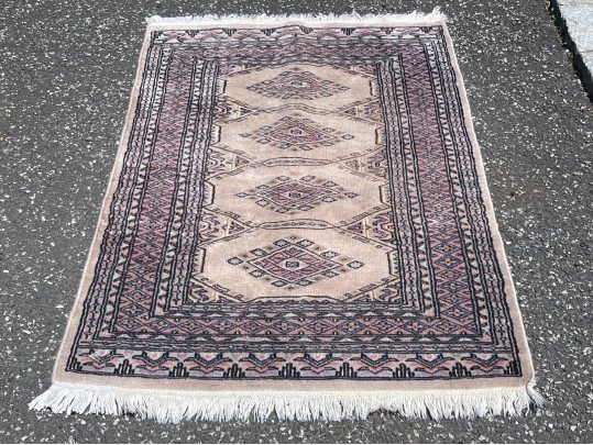 Vintage Hand-Knotted Bukhara Carpet 32
