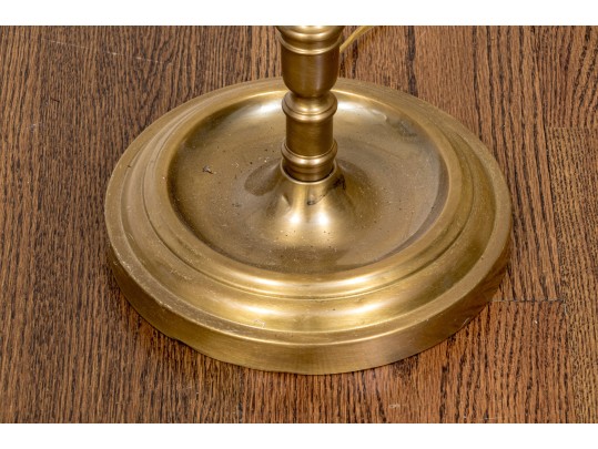 Two Brass Finished Adjustable Floor Lamps