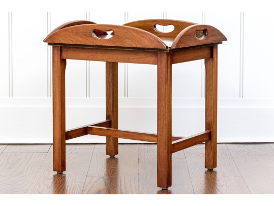 Vintage (Baker?) Parquetry Top Butlers Table