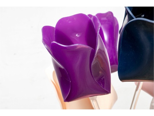 Large Decorative Wood With Plastic Flowers