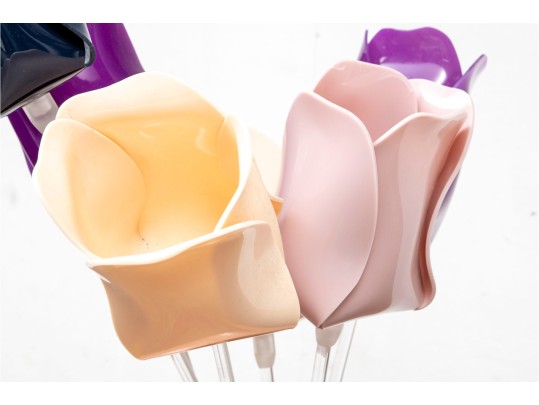 Large Decorative Wood With Plastic Flowers