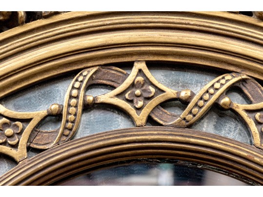 Vintage Adams Style Wood And Gesso Ovasl Mirror