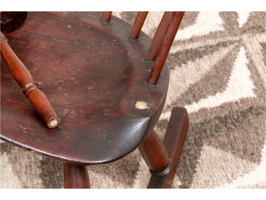 Antique American Windsor Rocking Chair For Restoration