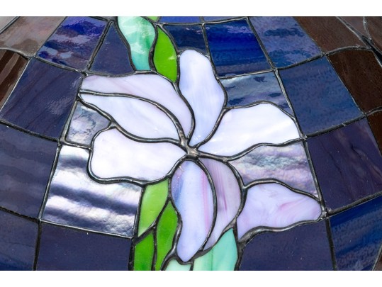 Stained Glass Hanging Lamp, Floral Motif