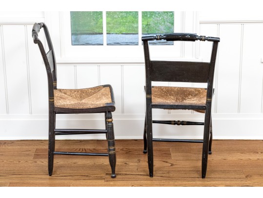 Set Of Four Semi Antique Hitchcock Side Chairs