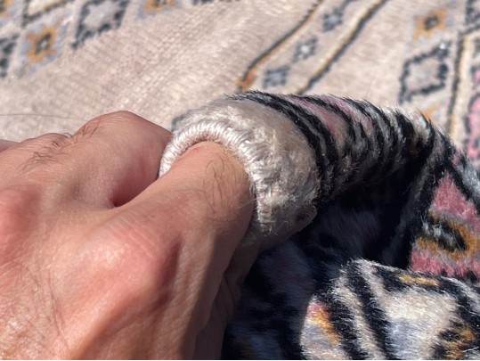 Vintage Hand-Knotted Bukhara Carpet 32