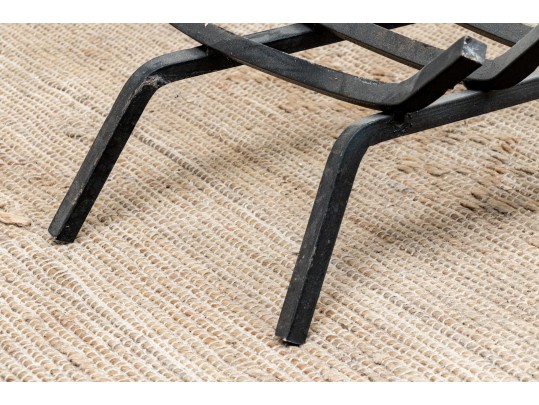 Collection Of An Iron Fire Log Stand With Five Birch Branch Segments