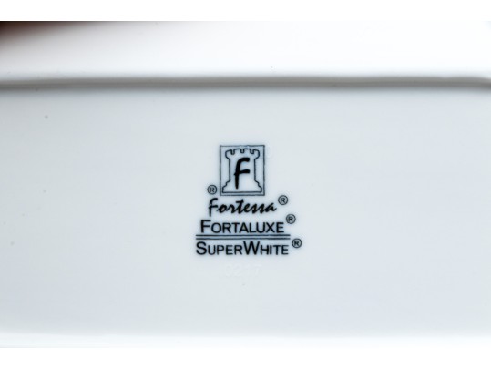 Set Of 12 Fortessa Fortaluxe Vitrified China Dishes- SuperWhite