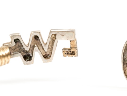 Sterling And 14k Unique Cable Cuff Bracelet With Retrofit Initial Clasp