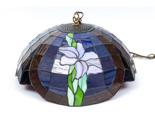Stained Glass Hanging Lamp, Floral Motif