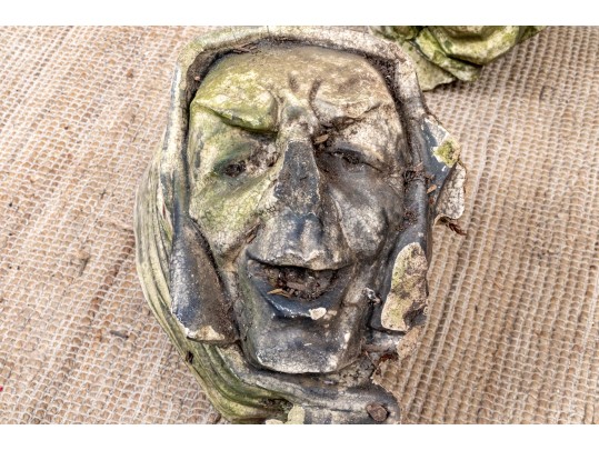 Pair Of Antique Terracotta Grotesque Heads As Architectural Decorations