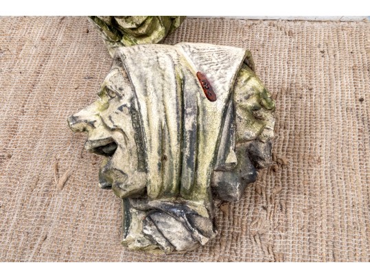 Pair Of Antique Terracotta Grotesque Heads As Architectural Decorations
