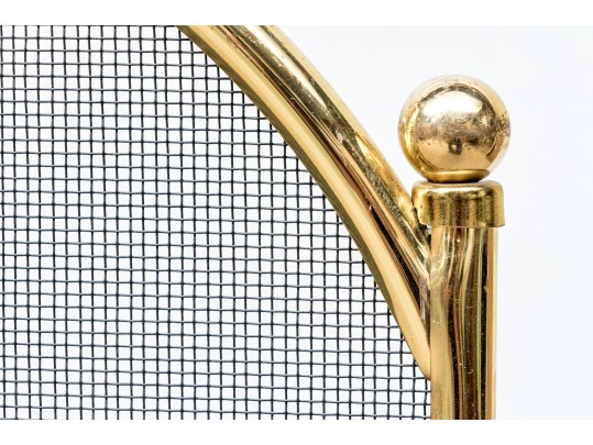 Vintage Brass Fire Screen 