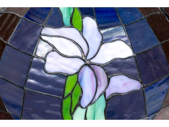 Stained Glass Hanging Lamp, Floral Motif