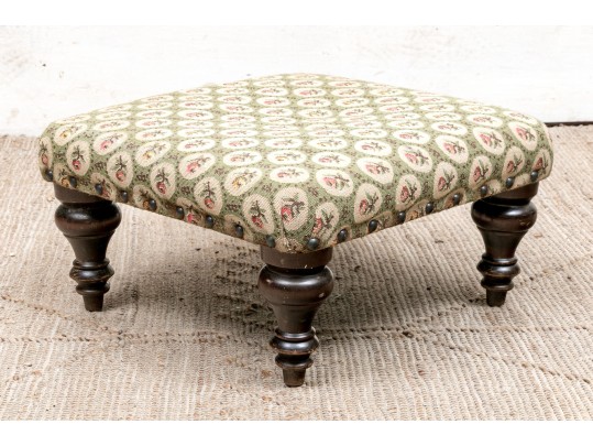 Vintage Upholstered Hand Crafted Footstool By George Smith England