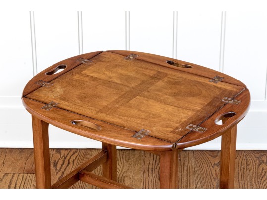 Vintage (Baker?) Parquetry Top Butlers Table