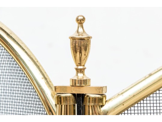 Vintage Brass Fire Screen 