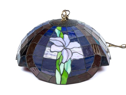 Stained Glass Hanging Lamp, Floral Motif