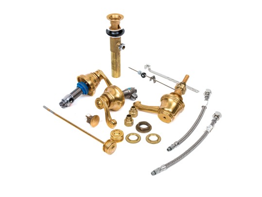 Brass Three Piece Faucet Set With Hardware