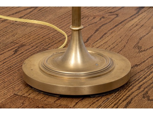 Two Brass Finished Adjustable Floor Lamps