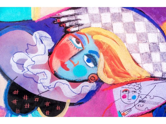 Pair Of Framed Surreal Decorative Color Prints