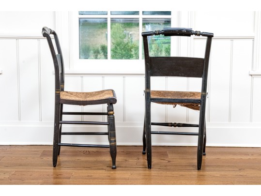 Set Of Four Semi Antique Hitchcock Side Chairs