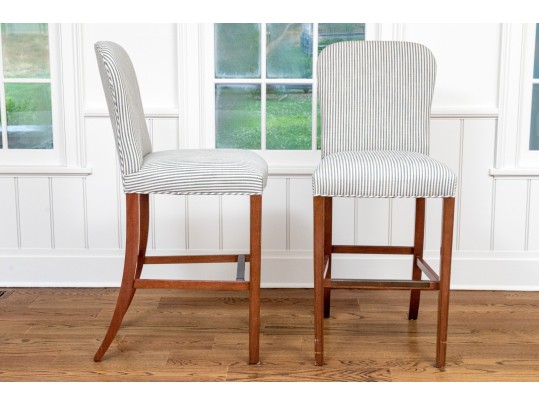 Set Of Three Custom Upholstered Bar Stools