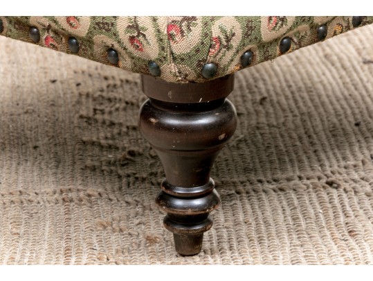 Vintage Upholstered Hand Crafted Footstool By George Smith England