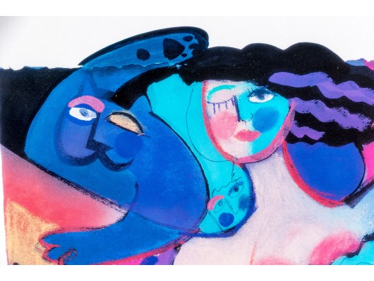 Pair Of Framed Surreal Decorative Color Prints