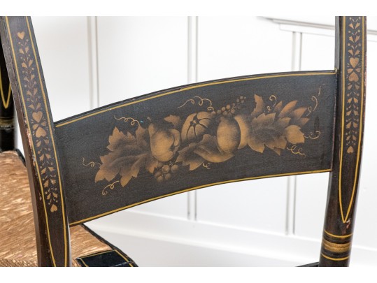 Set Of Four Semi Antique Hitchcock Side Chairs